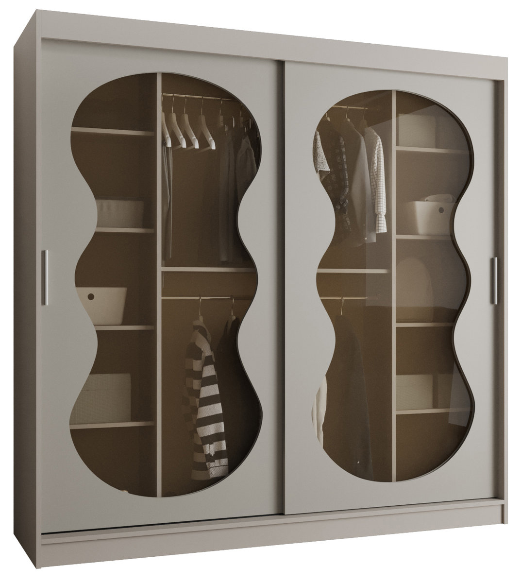 Szafa przesuwna z lustrem Garderoba BAHRAJN 3 200 kaszmir