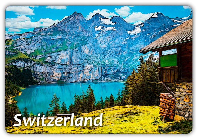 SZWAJCARIA - Góry - Krajobraz - Switzerland - Magnes na lodówkę