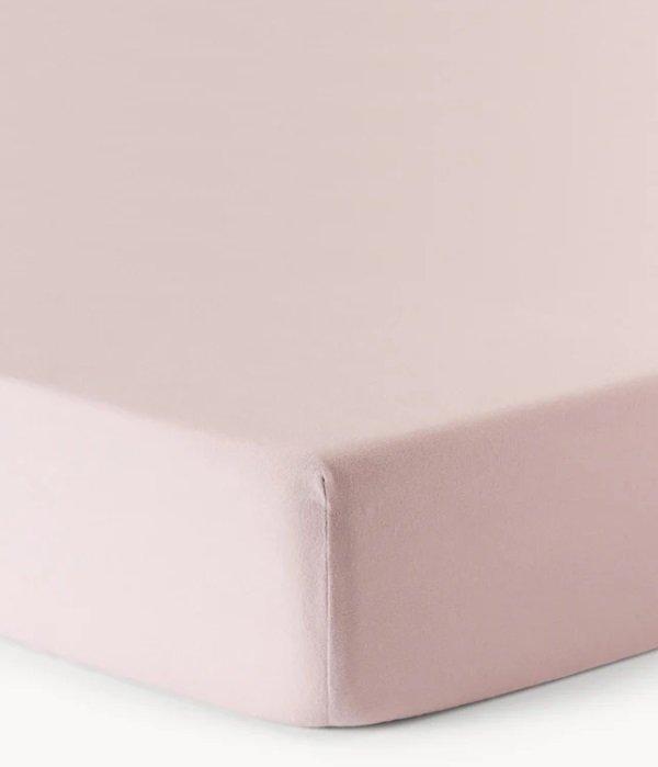 Prześcieradło z flaneli z gumką Biba S 90 x D 200 cm, W 15 cm Jasny różowy