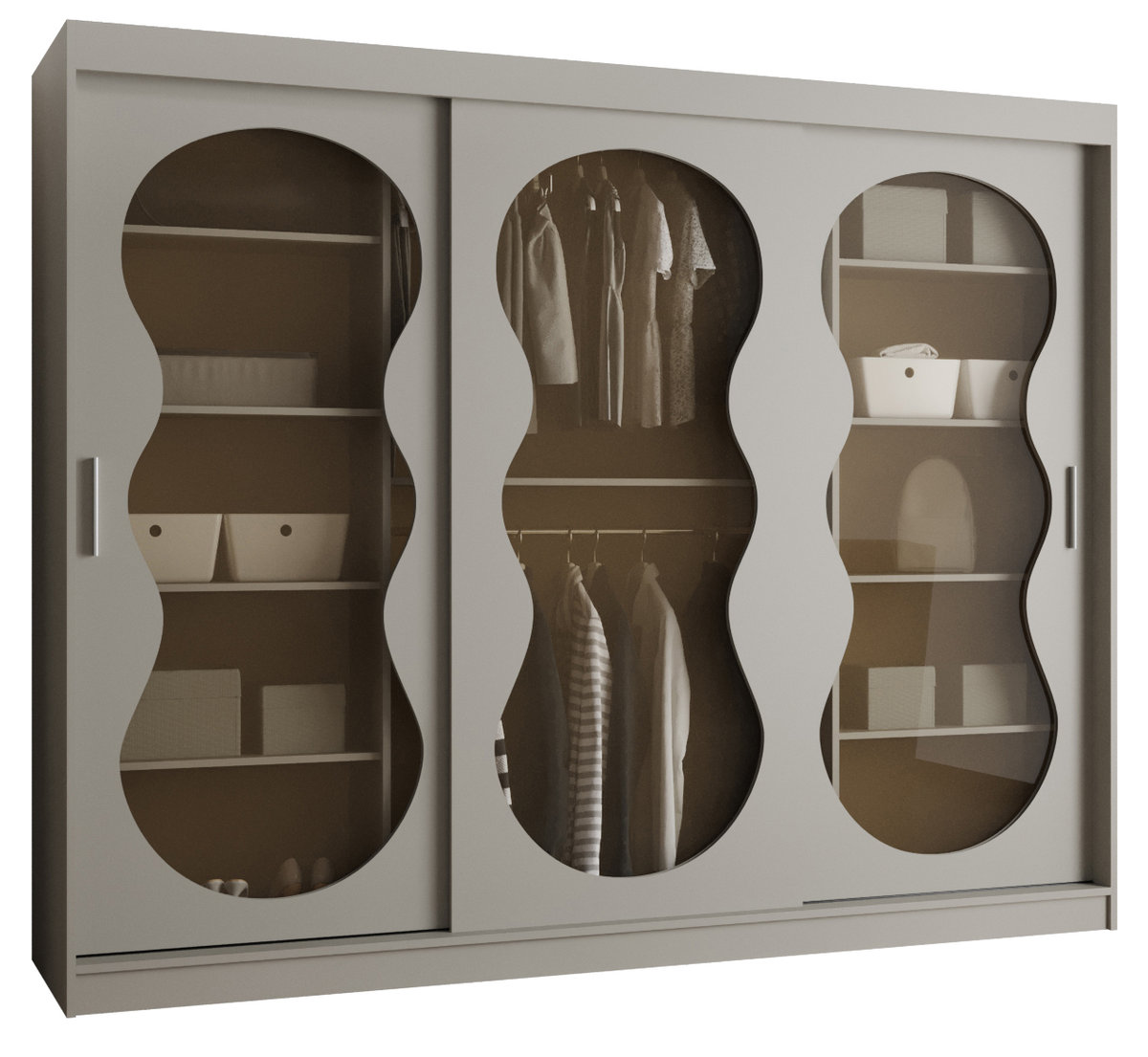 Szafa przesuwna z lustrem Garderoba BAHRAJN 3 250 kaszmir