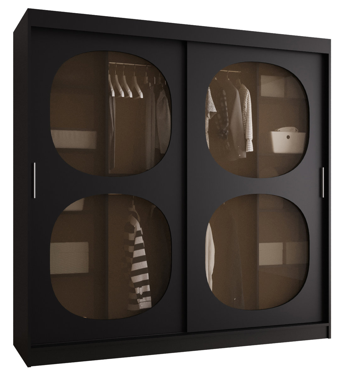 Szafa przesuwna z lustrem Garderoba BAHRAJN 2 200 czarny