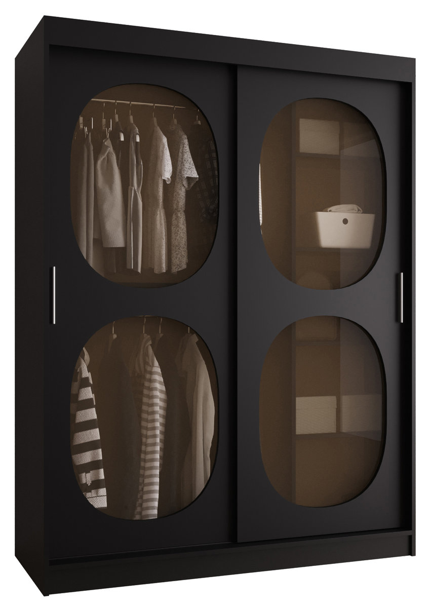 Szafa przesuwna z lustrem Garderoba BAHRAJN 2 150 czarny