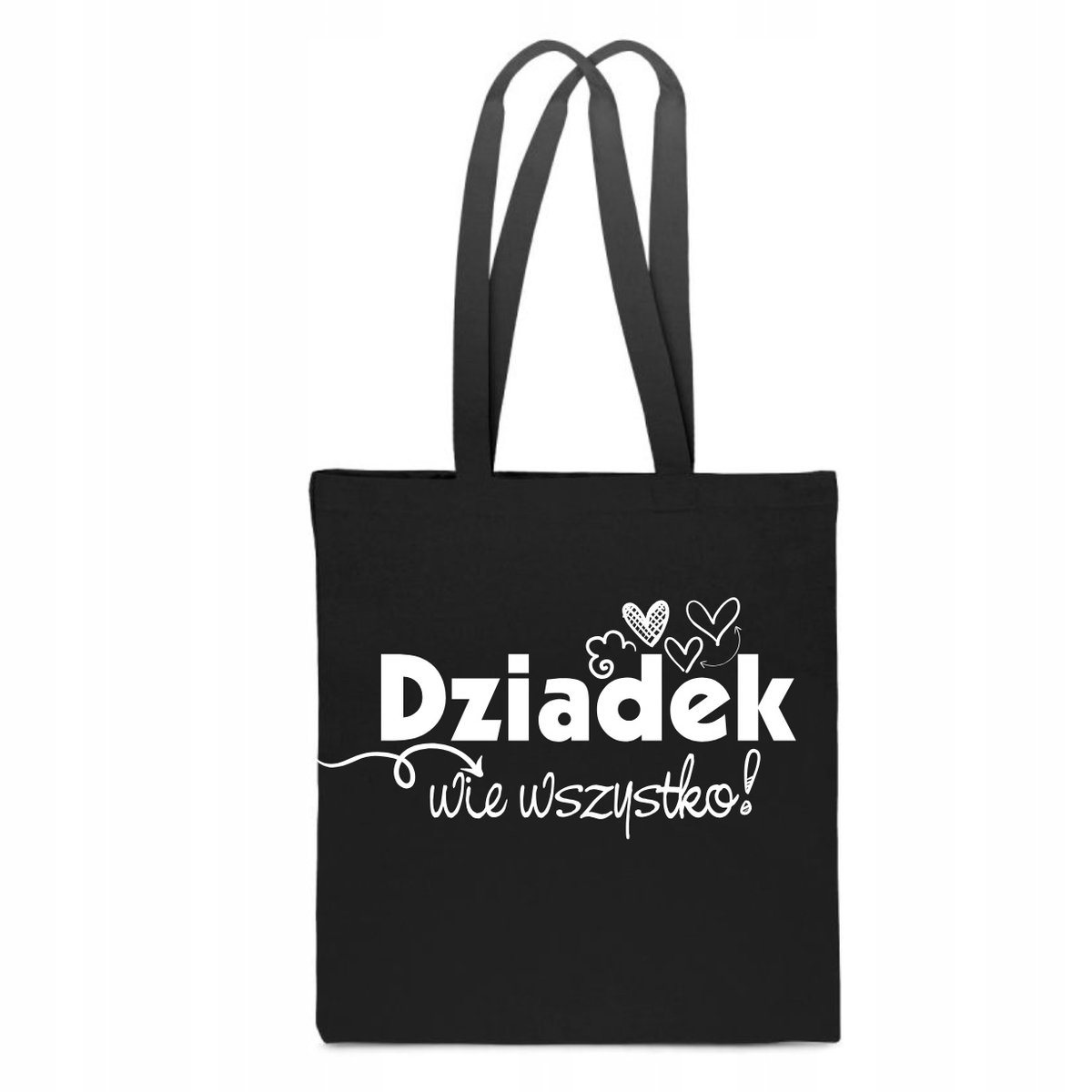 EKO TORBA Bawełniana czarna prezent dla DZIADEK WIE Dzień Dziadka TT_410