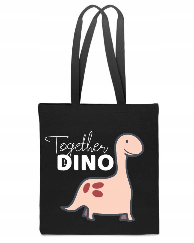EKO TORBA Bawełna czarna prezent WALENTYNKI różowy DINOZAUR MATE TT_465