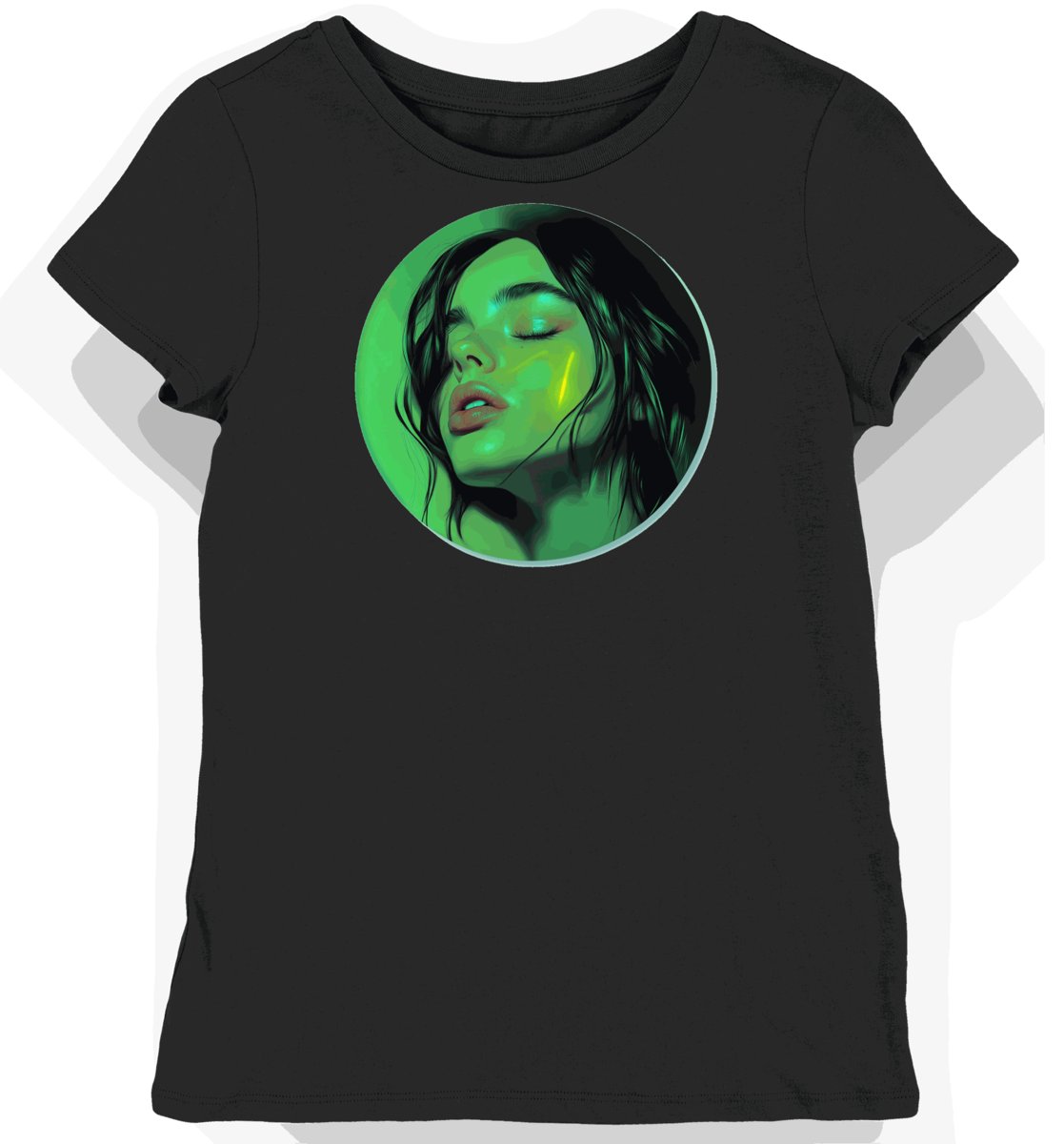 Koszulka damska czarna z nadrukiem Billie Eilish L