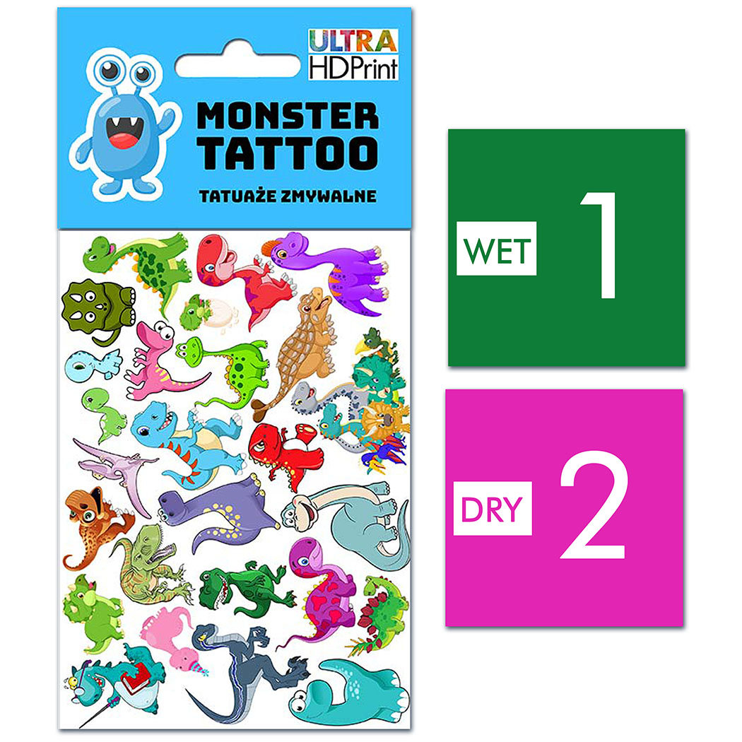 TATUAŻE ZMYWALNE DLA DZIECI DINOZAURY WZORY ORYGINALNE