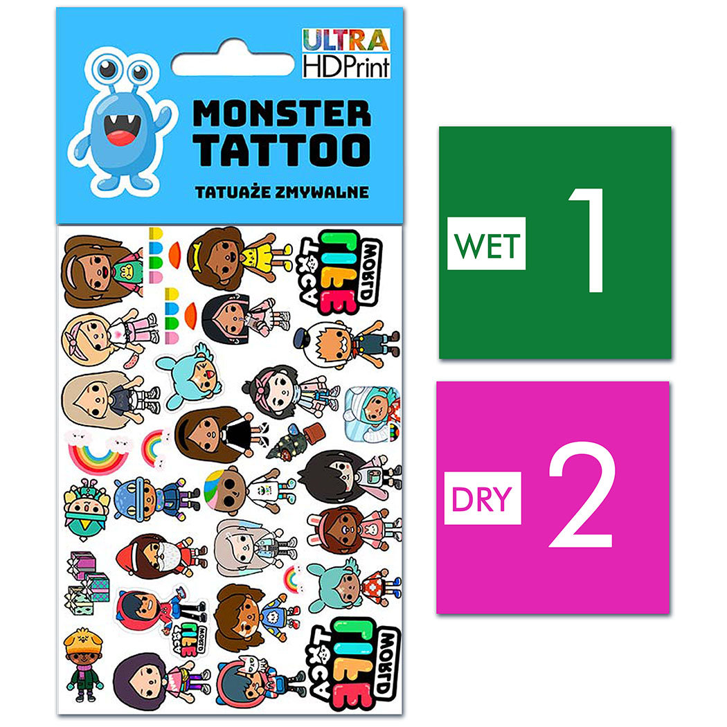 TATUAŻE ZMYWALNE DLA DZIECI TOCA BOCA LIFE WORLD WZORY ORYGINALNE