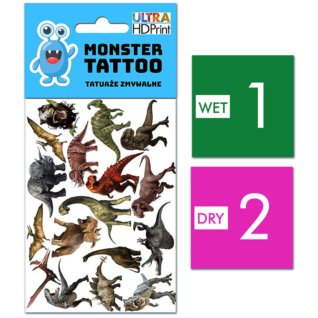 TATUAŻE ZMYWALNE DLA DZIECI DINOZAURY WZORY ORYGINALNE