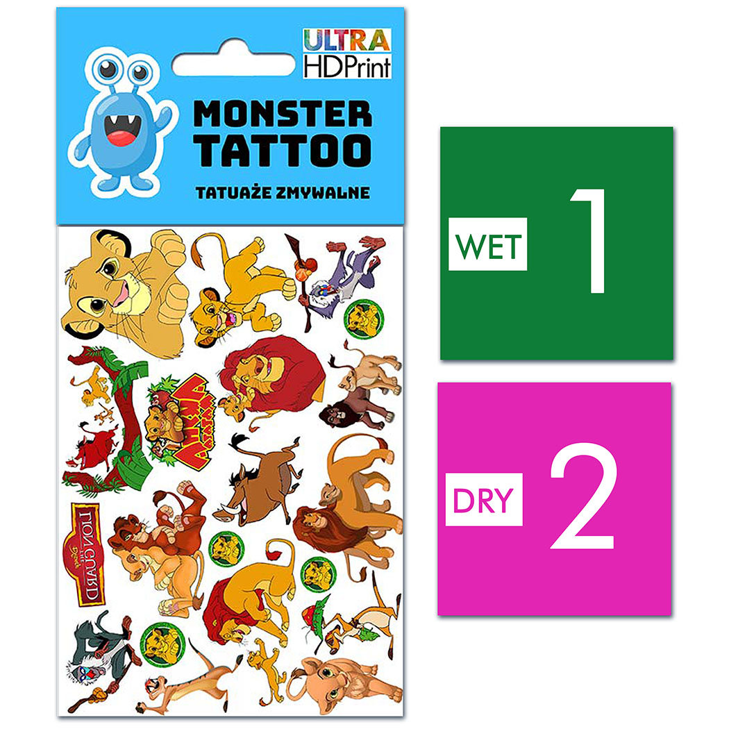 TATUAŻE ZMYWALNE DLA DZIECI KRÓL LEW WZORY ORYGINALNE