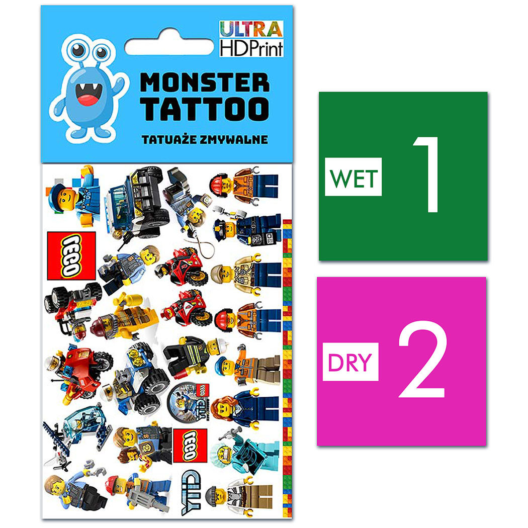 TATUAŻE ZMYWALNE DLA DZIECI LEGO CITY WZORY ORYGINALNE