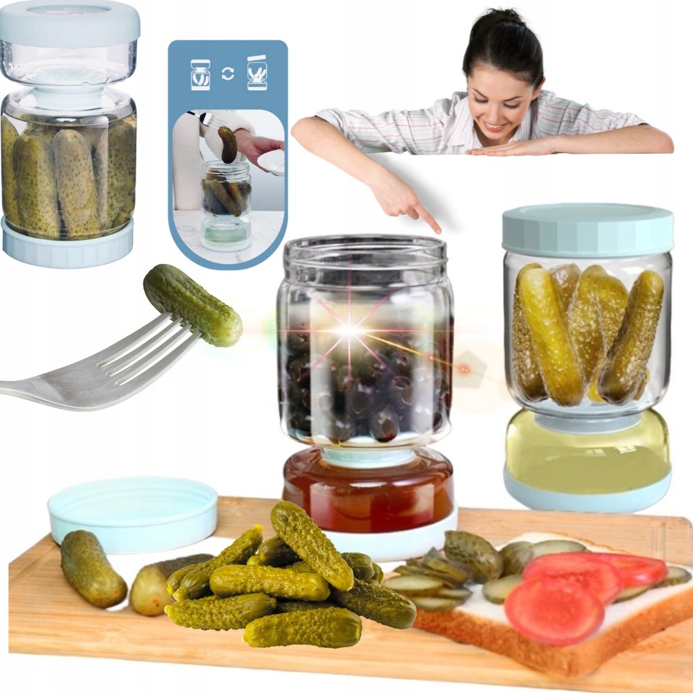 SŁOIK NA OGÓRKI POJEMNIK NA KISZONKI MARYNATY KLEPSYDRA SZKLANY PREMIUM