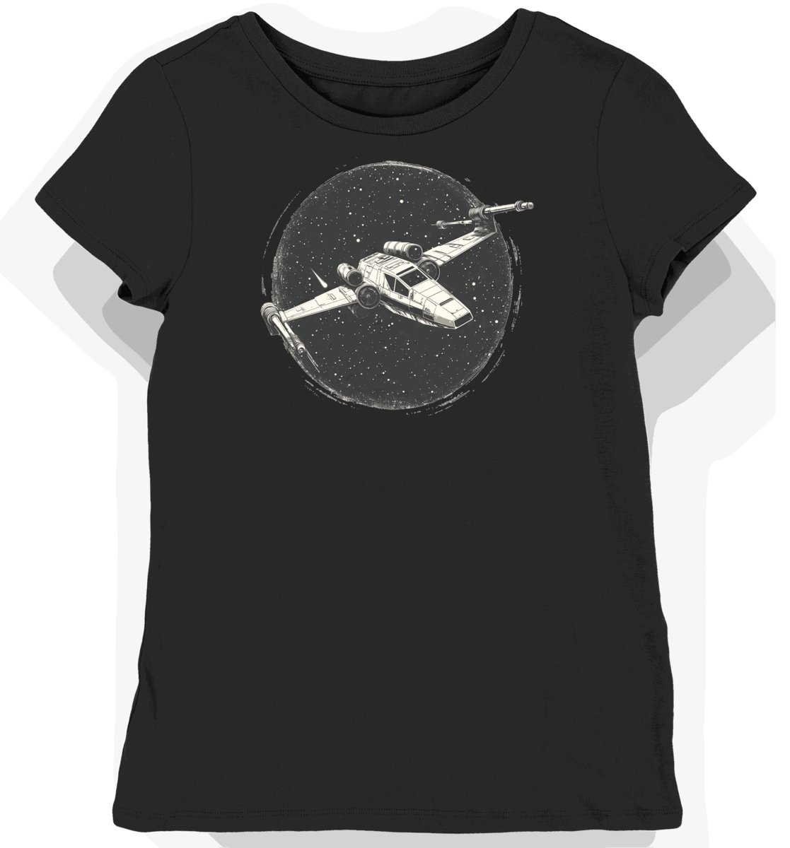 Koszulka damska czarna z nadrukiem X-Winga z Gwiezdnych Wojen XXL