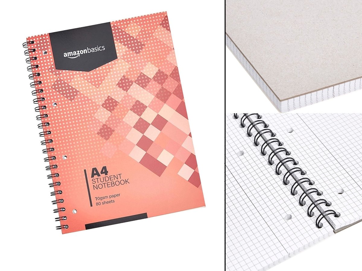 AMAZON Notatnik A4 kołozeszyt 80 kartek Notes KRATKA 70g