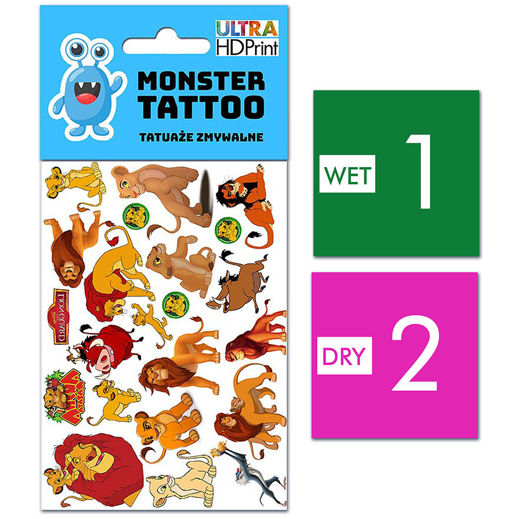 TATUAŻE ZMYWALNE DLA DZIECI KRÓL LEW WZORY ORYGINALNE