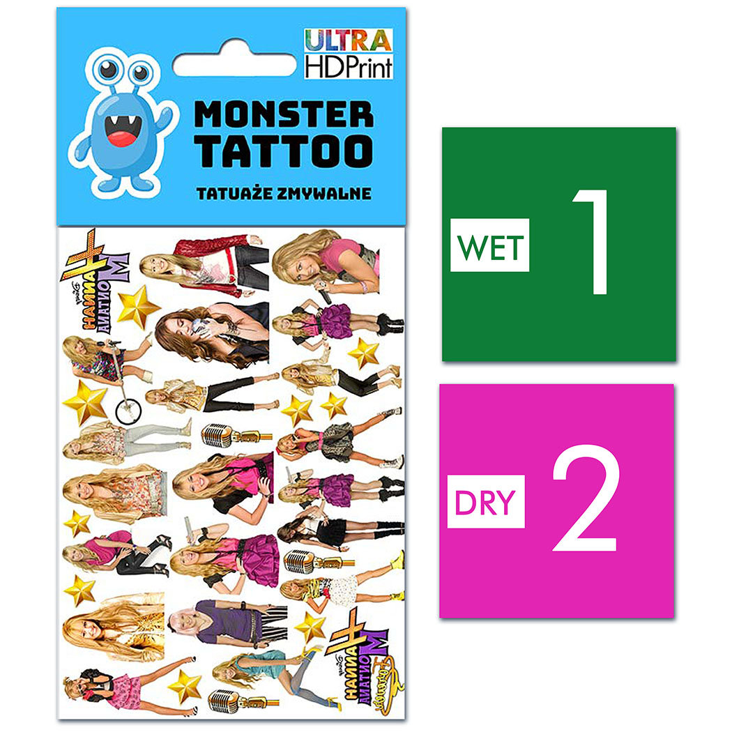 TATUAŻE ZMYWALNE DLA DZIECI HANNAH MONTANA WZORY ORYGINALNE