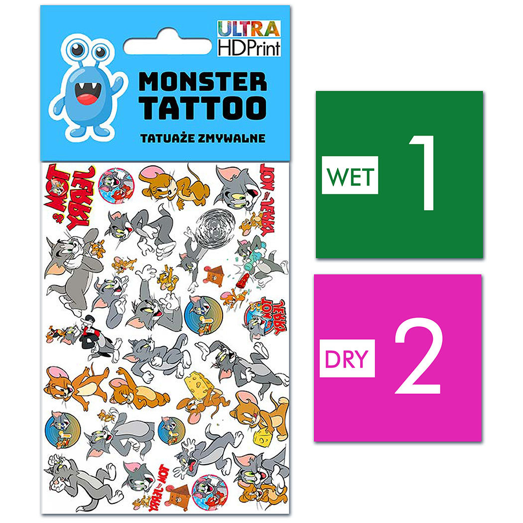 TATUAŻE ZMYWALNE DLA DZIECI TOM AND JERRY WZORY ORYGINALNE