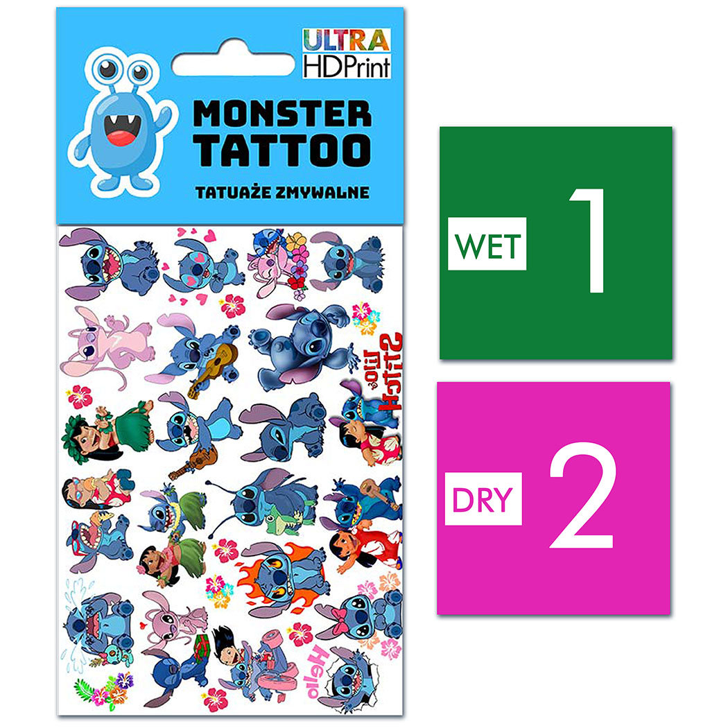 TATUAŻE ZMYWALNE DLA DZIECI STITCH WZORY ORYGINALNE