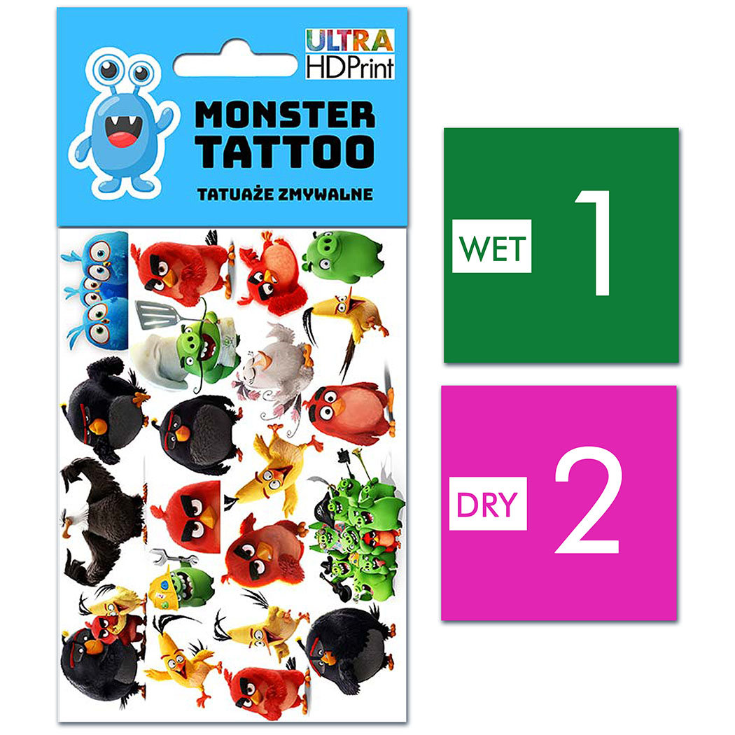 TATUAŻE ZMYWALNE DLA DZIECI ANGRY BIRDS WZORY ORYGINALNE
