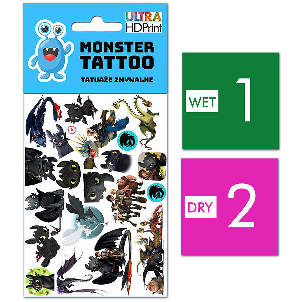TATUAŻE ZMYWALNE DLA DZIECI JAK WYTRESOWAĆ SMOKA WZORY ORYGINALNE