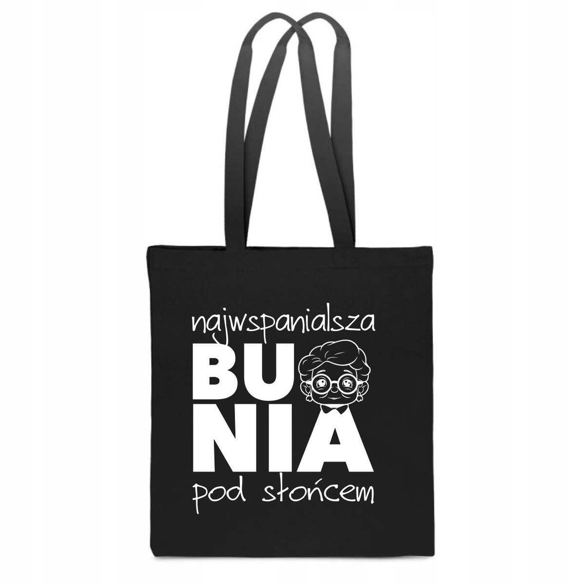 EKO TORBA Bawełniana czarna prezent dla NAJWSPANIALSZA BABCIA Dzień TT_406