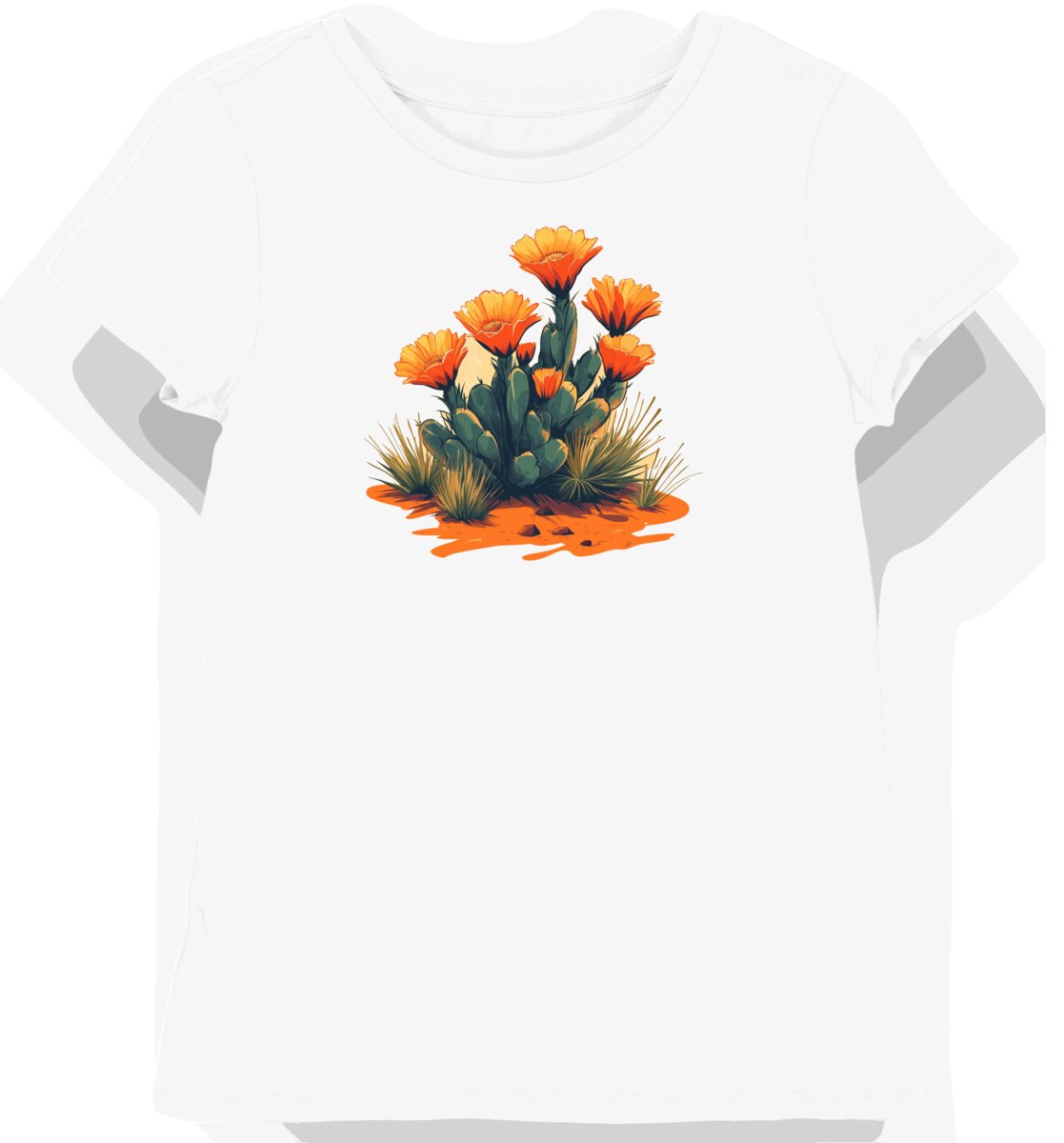 Koszulka damska biała z motywem kaktusów i kwiatów XXL