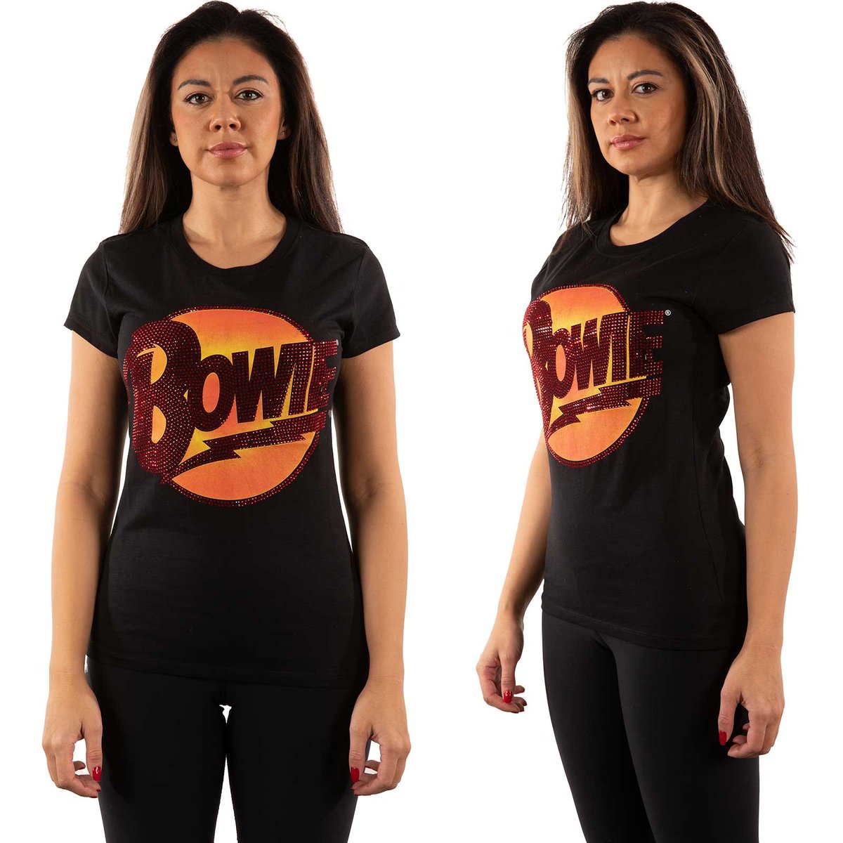 bluzka damska DAVID BOWIE - DIAMOND DOGS LOGO (DIAMANTE)-XL