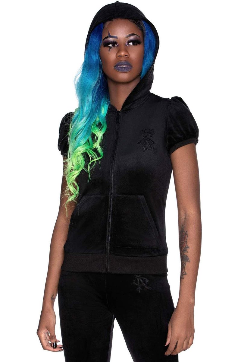bluza damska KILLSTAR - DEE-LUX, rozpinana z kapturem-XL