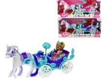 Laleczka Lyna 12Cm Z Karetą I Koniem 2-Kolory Hdc88