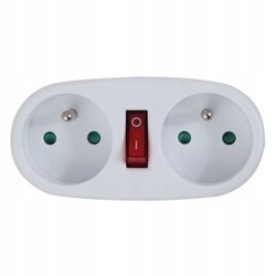 Rozgałęźnik Elektryczny Z Wyłącznikiem 2 Gniazda Elk306W