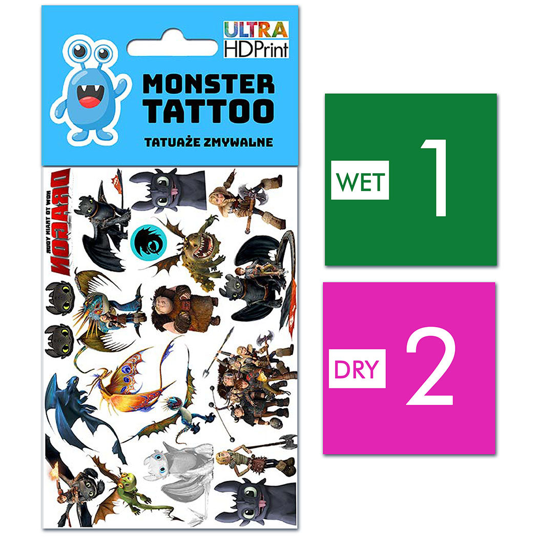 TATUAŻE ZMYWALNE DLA DZIECI JAK WYTRESOWAĆ SMOKA WZORY ORYGINALNE