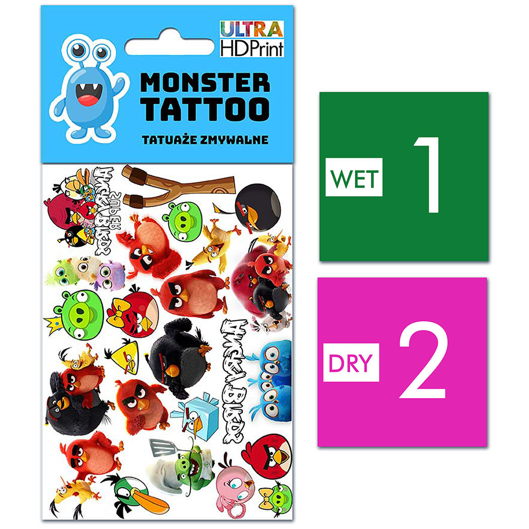TATUAŻE ZMYWALNE DLA DZIECI ANGRY BIRDS WZORY ORYGINALNE