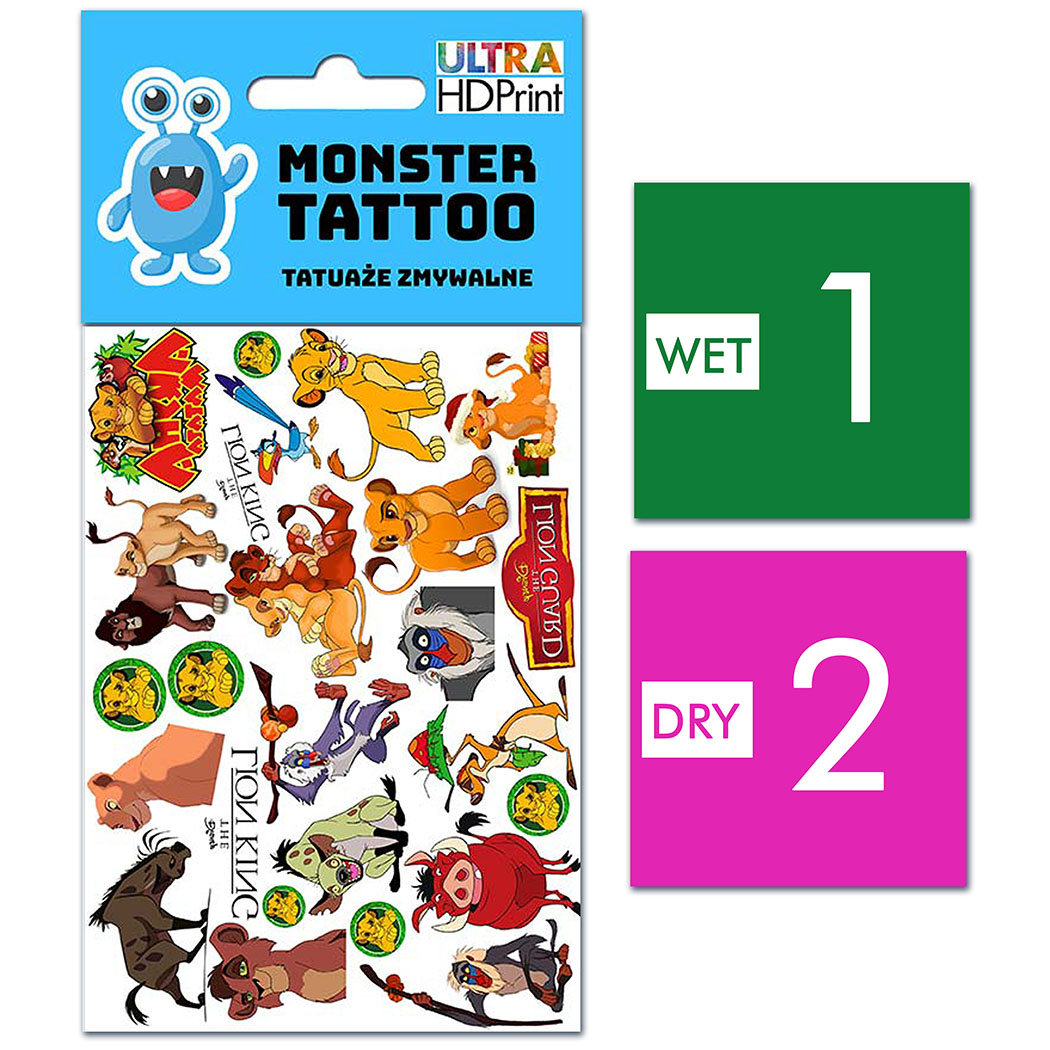 TATUAŻE ZMYWALNE DLA DZIECI KRÓL LEW WZORY ORYGINALNE