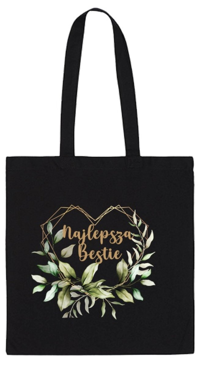 EKO TORBA Bawełniana czarna NAJLEPSZA BESTIE friends na prezent TT_600_cz