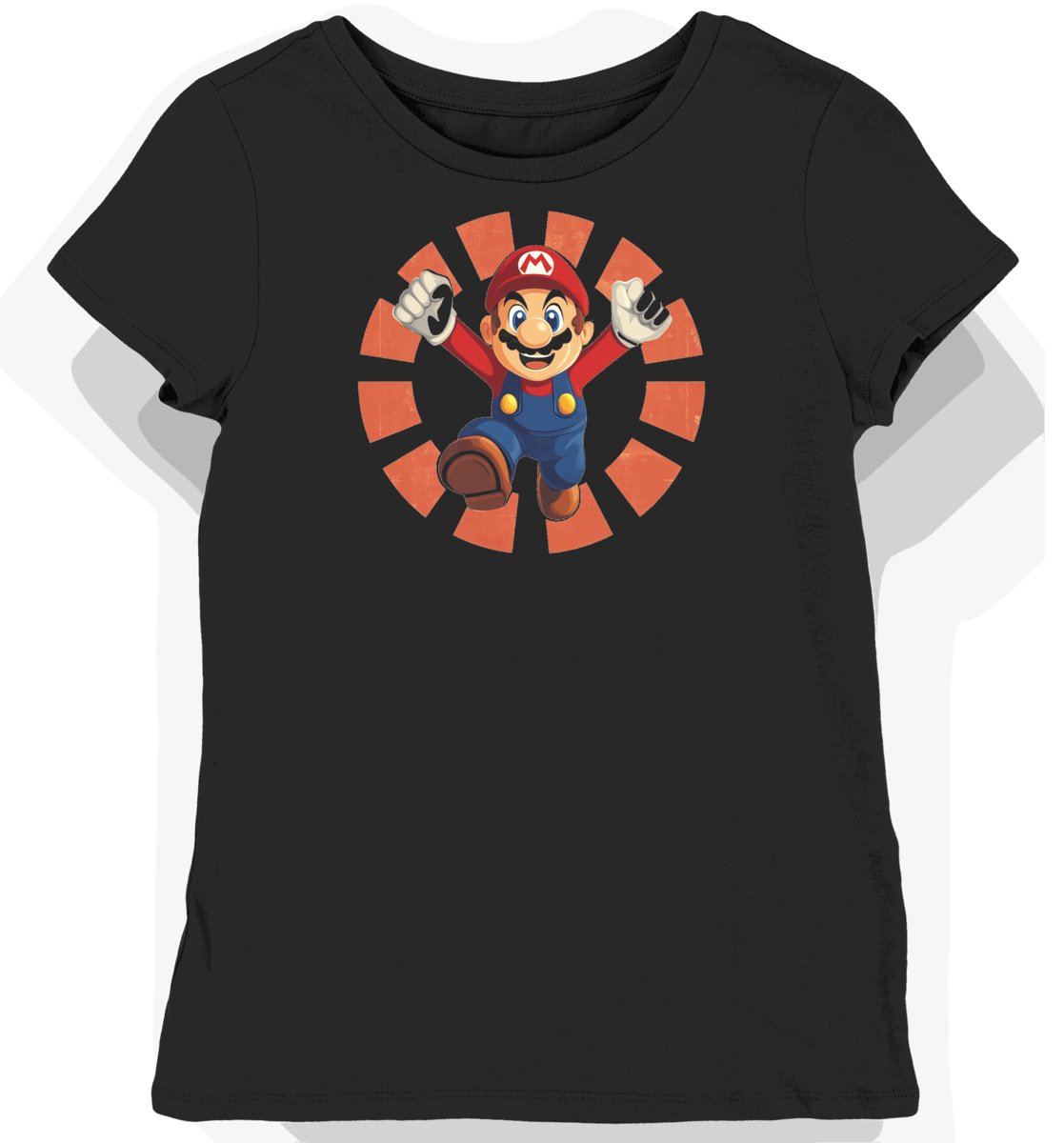 Koszulka damska czarna z motywem Super Mario M