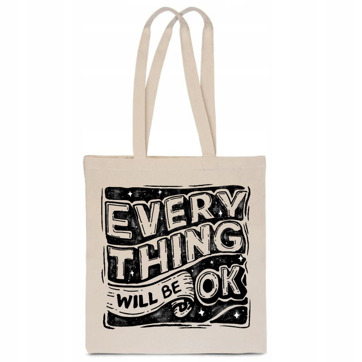 EKO TORBA Bawełniana EVERYTHING WILL BE OK wszystko będzie peace TT_177