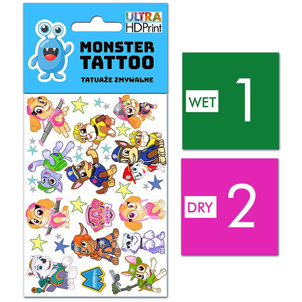 TATUAŻE ZMYWALNE DLA DZIECI PSI PATROL WZORY ORYGINALNE