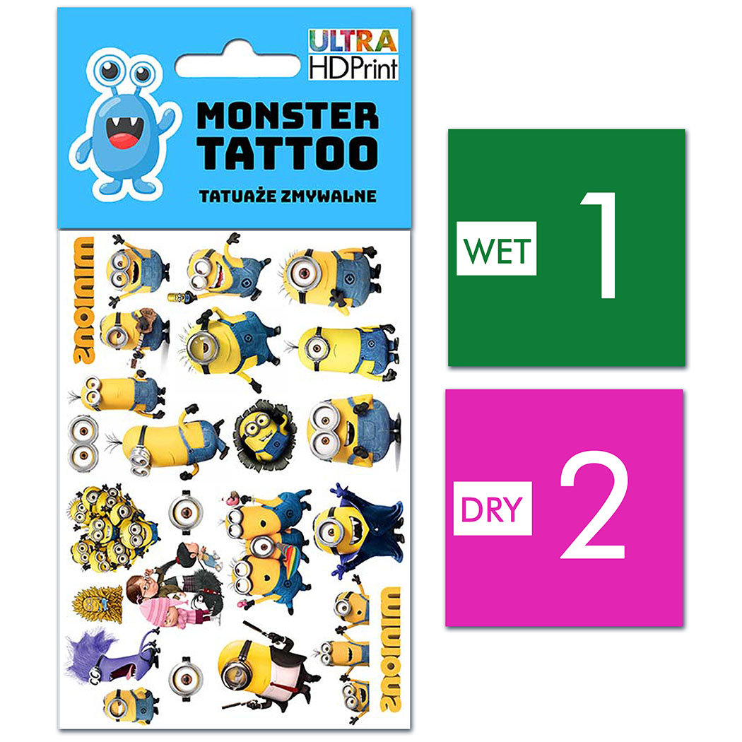 TATUAŻE ZMYWALNE DLA DZIECI MINIONKI WZORY ORYGINALNE