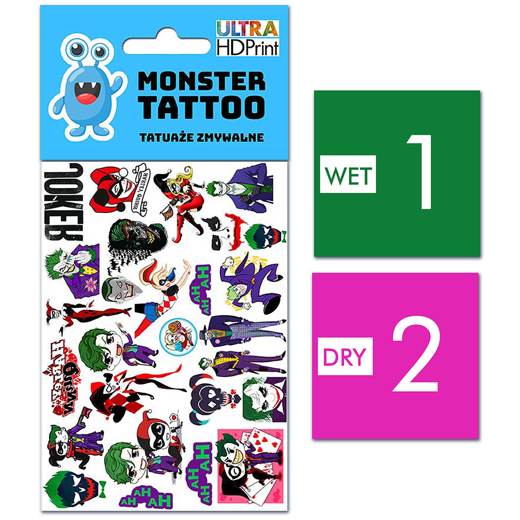 TATUAŻE ZMYWALNE DLA DZIECI JOKER WZORY ORYGINALNE