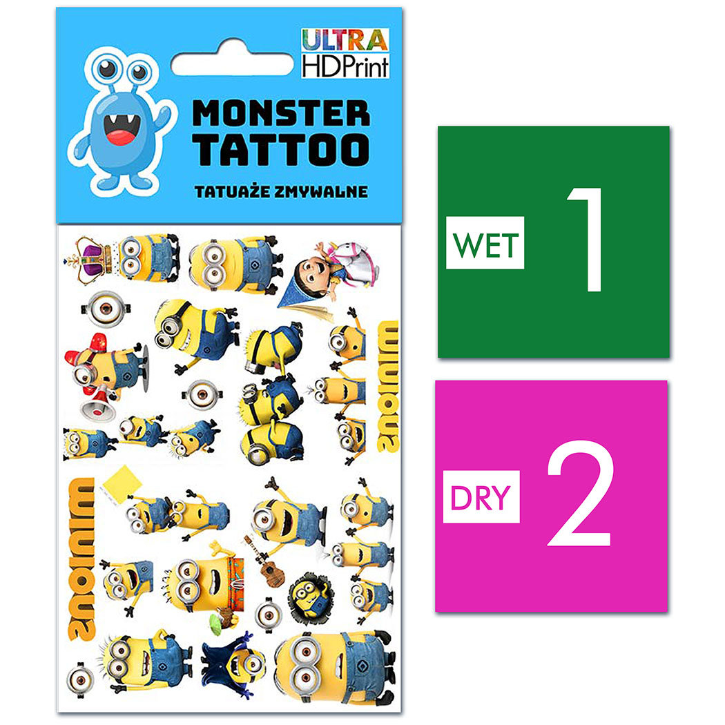 TATUAŻE ZMYWALNE DLA DZIECI MINIONKI WZORY ORYGINALNE