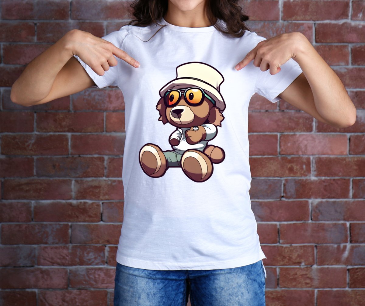 T-Shirt Koszulka biała z nadrukiem Miś Tadzio teddy rozmiar XL