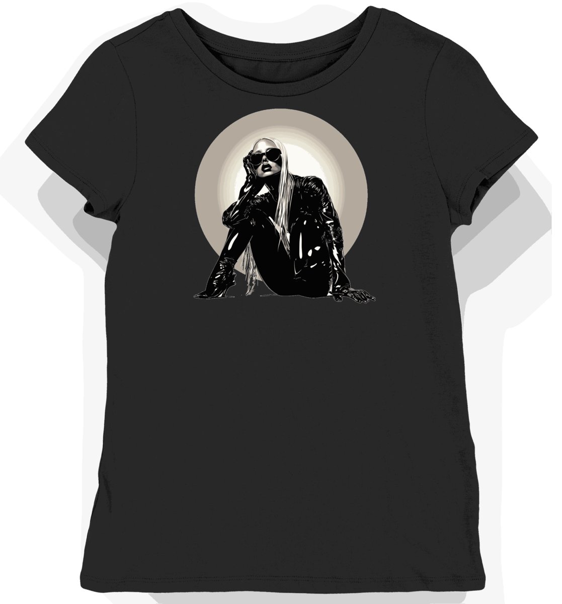 Koszulka damska czarna z motywem artystki Lady Gaga XS