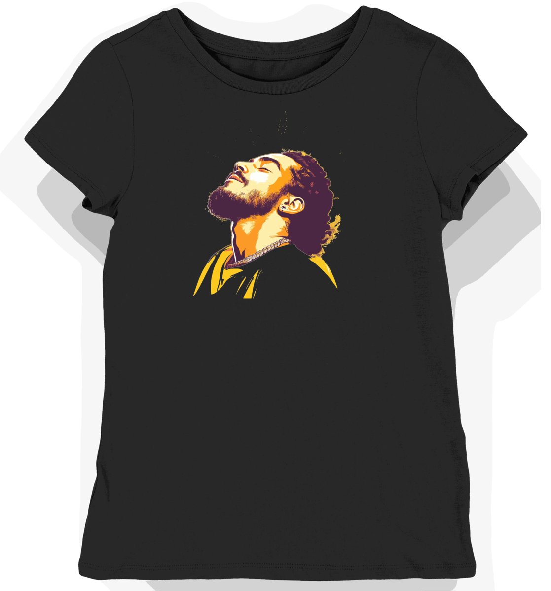 Koszulka damska czarna z nadrukiem inspirowanym Post Malone L