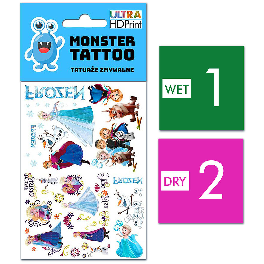 TATUAŻE ZMYWALNE DLA DZIECI FROZEN KRAINA LODU WZORY ORYGINALNE