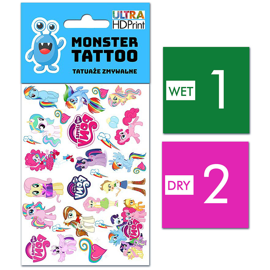 TATUAŻE ZMYWALNE DLA DZIECI MY LITTLE PONY WZORY ORYGINALNE