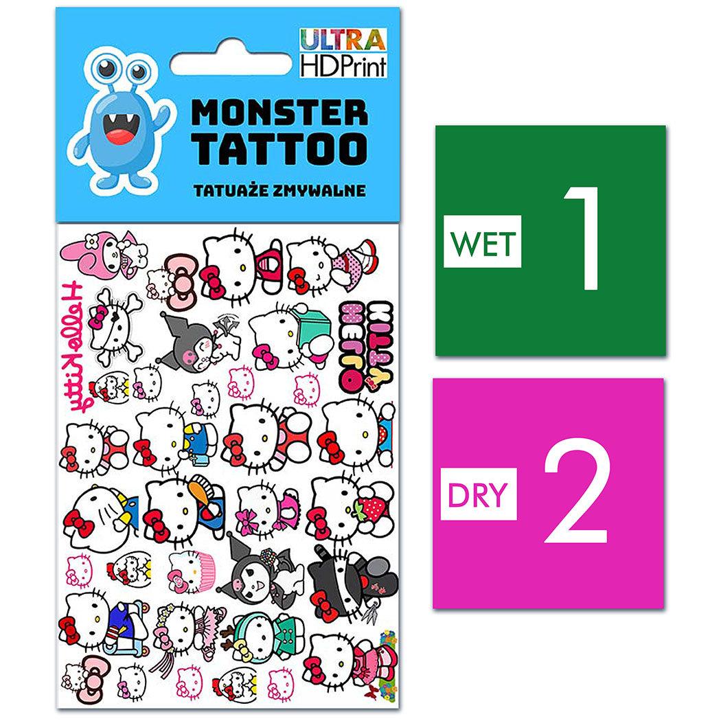 TATUAŻE ZMYWALNE DLA DZIECI HELLO KITTY WZORY ORYGINALNE