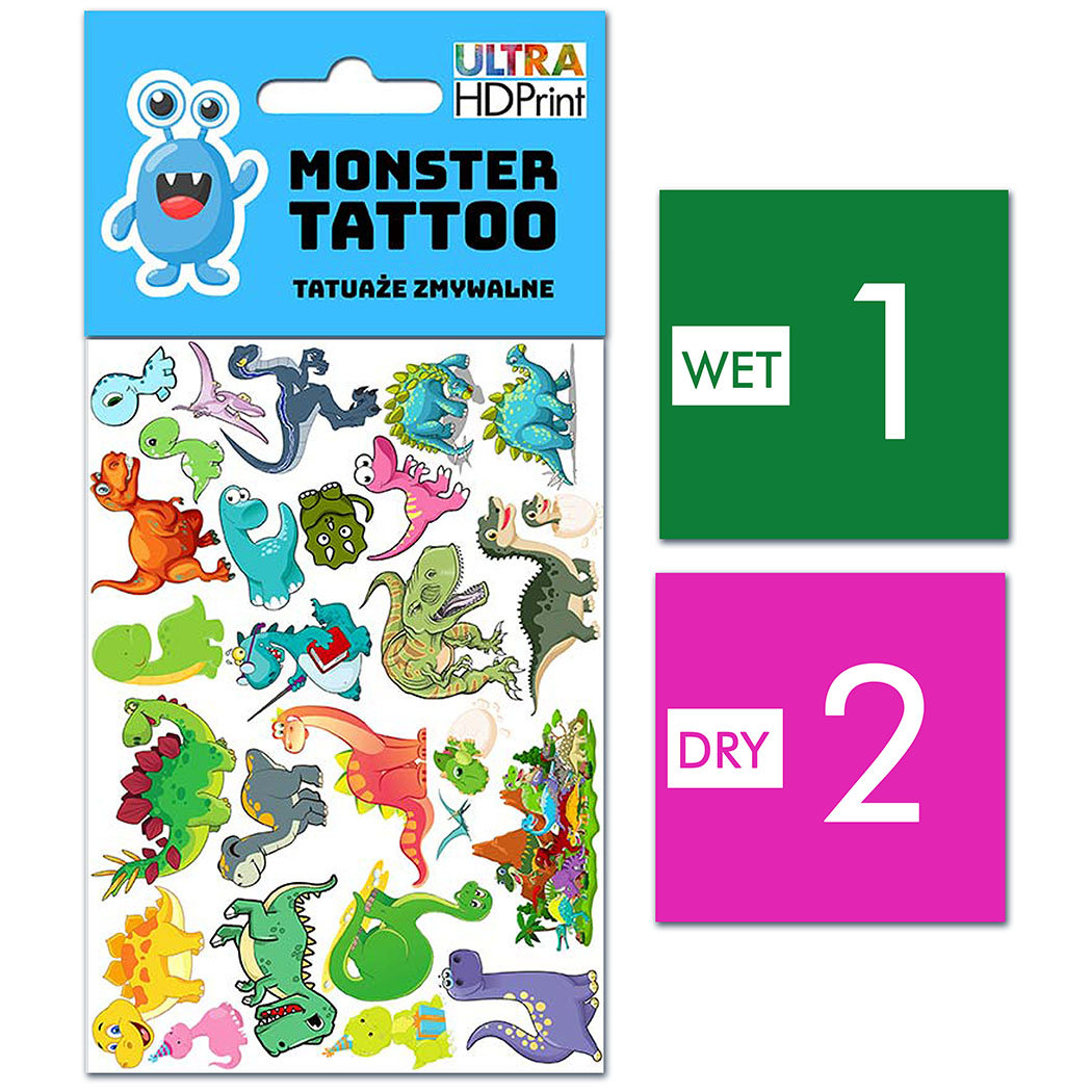 TATUAŻE ZMYWALNE DLA DZIECI DINOZAURY WZORY ORYGINALNE