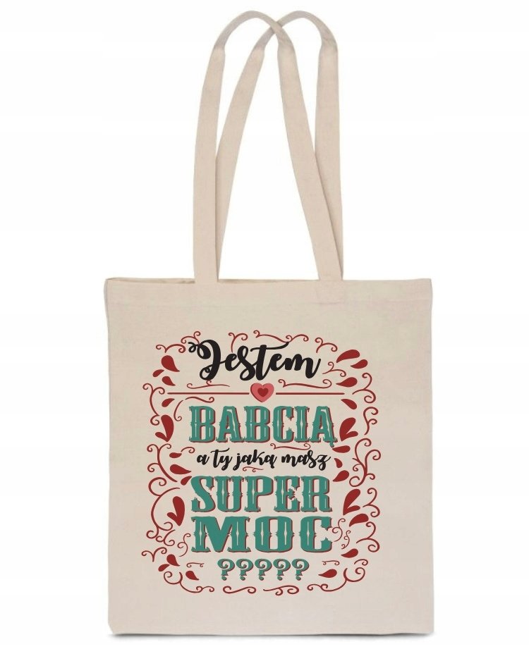 EKO TORBA Bawełniana ecru prezent dla BABCIA SUPER MOC Dzień Babci TT_429