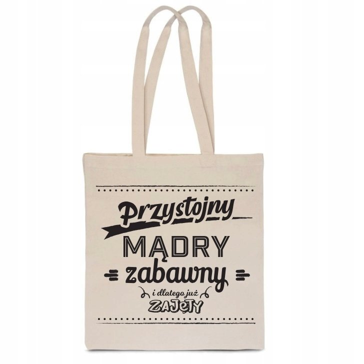 EKO TORBA Bawełna ecru prezent WALENTYNKI PRZYSTOJNY Dzień mężczyzny TT_447
