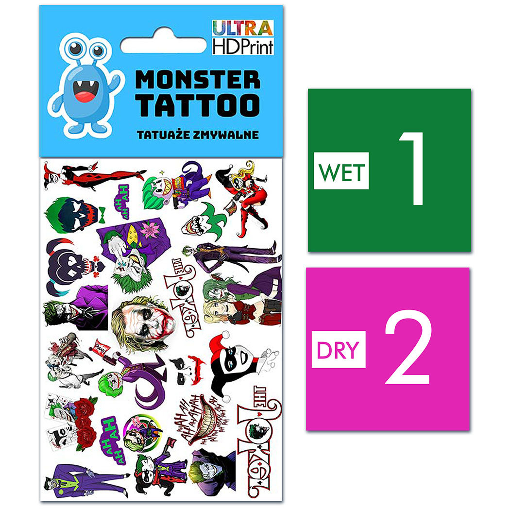 TATUAŻE ZMYWALNE DLA DZIECI JOKER WZORY ORYGINALNE