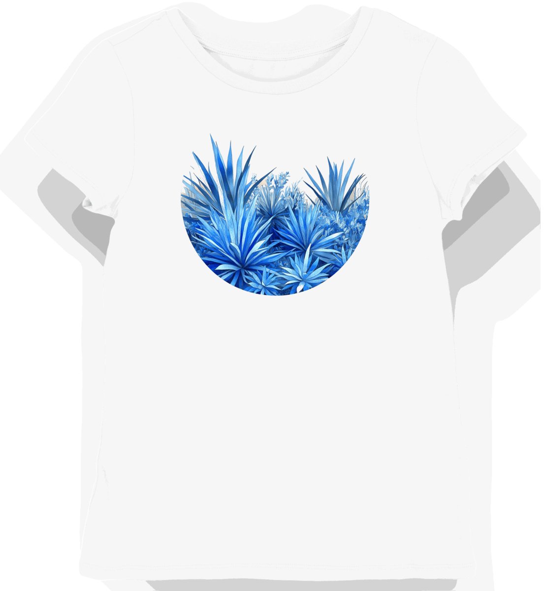 Koszulka damska biała z nadrukiem niebieskiej jukki XS